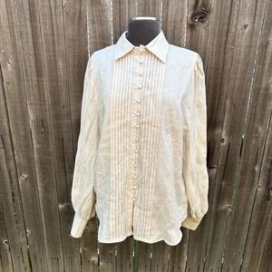 DISSH Cream Button-Up Blouse